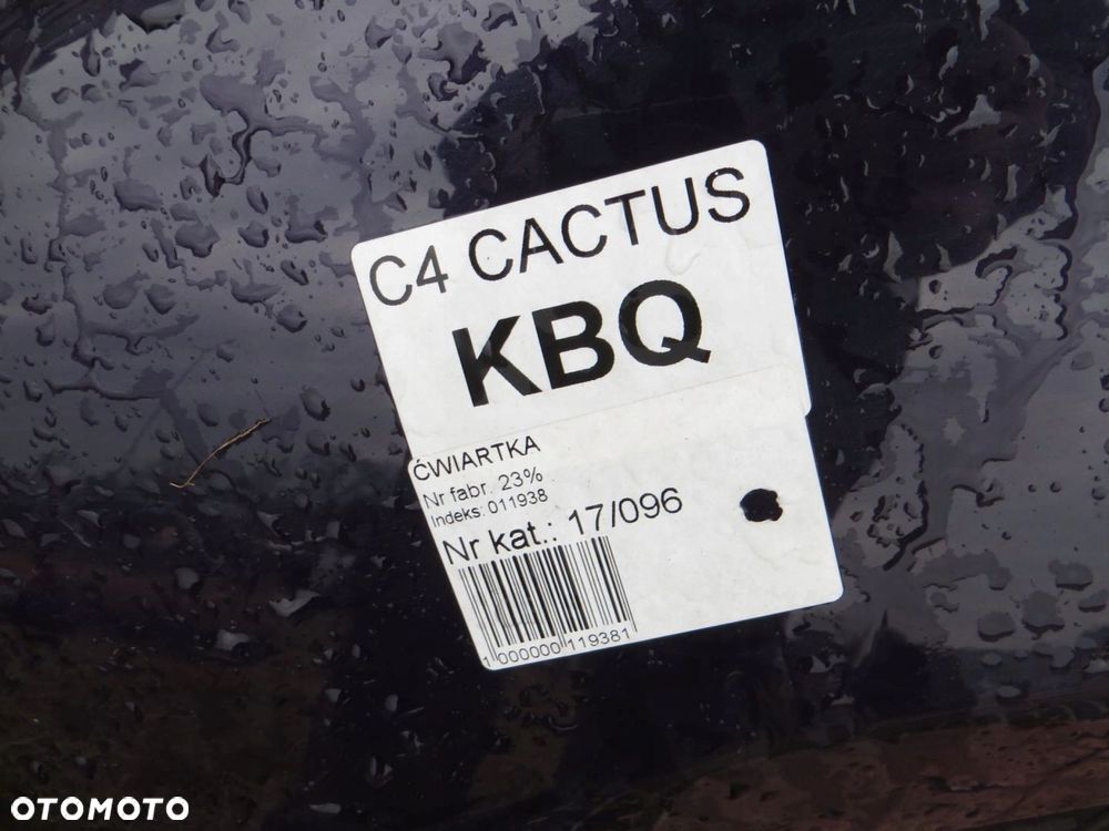 CITROEN C4 CACTUS ĆWIARTKA BŁOTNIK PRAWY TYŁ TYLNY 13- - 4
