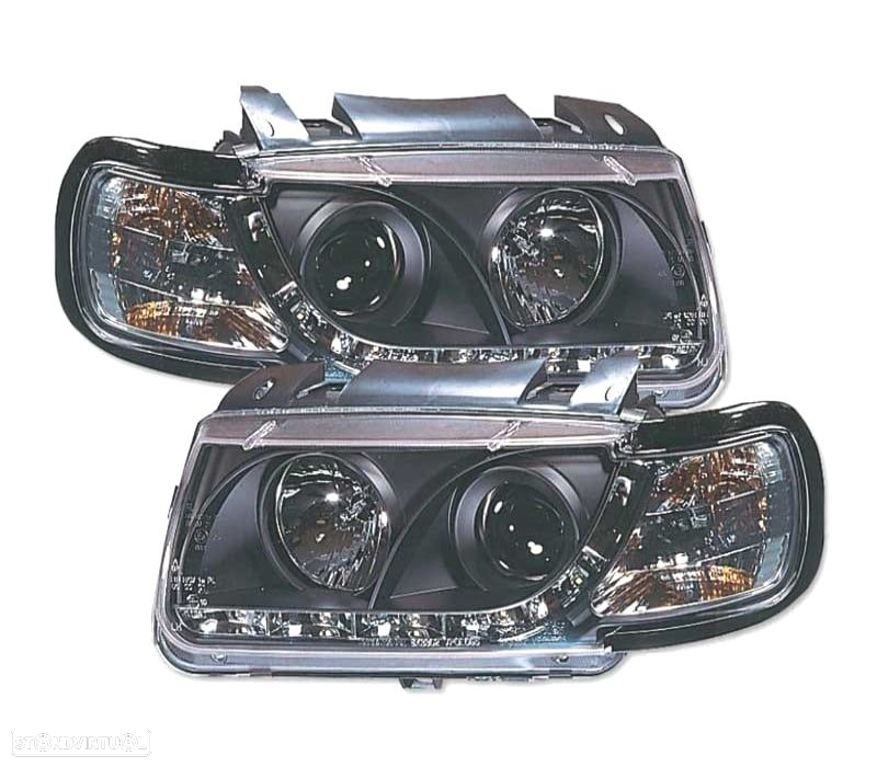 FARÓIS VOLKSWAGEN VW POLO 6N 94-99 LUZ DIURNA FUNDO PRETO - 2