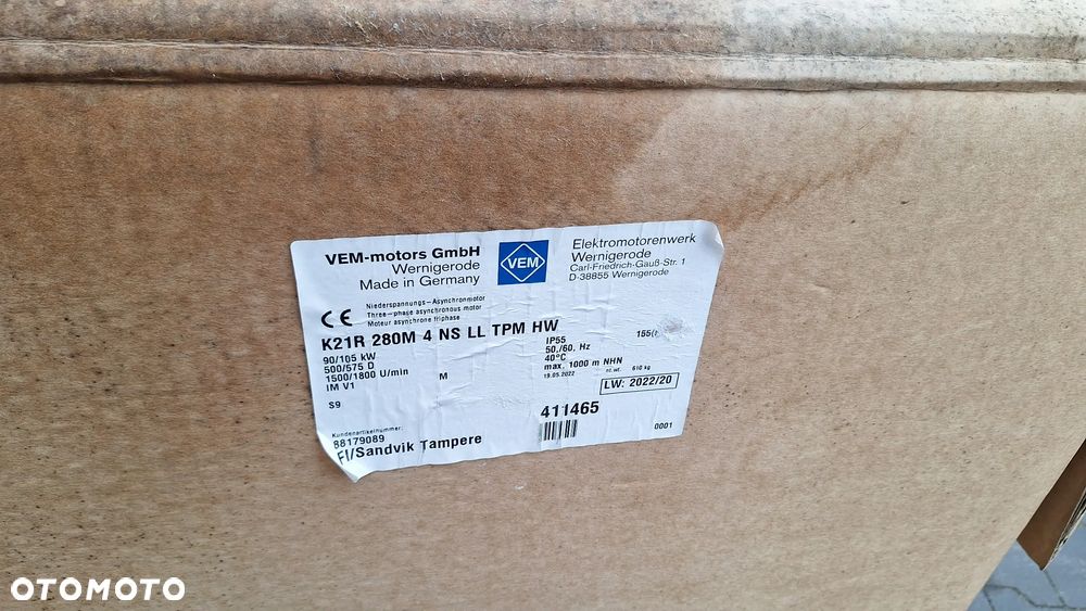 Silnik elektryczny VEM 90KW 1500 NOWY 105kw /1800 Brutto Vat ABB WEG - 3