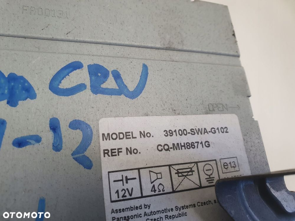 RADIO Honda CRV CR-V III 39100-SWA-G102 Radioodtwarzacz CD oryginał - 4