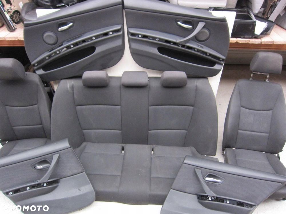 BMW 3 E90 2005-2011 FOTELE KANAPA BOCZKI SZARE MATERIAŁ TAPICERKA KOMPLET - 1