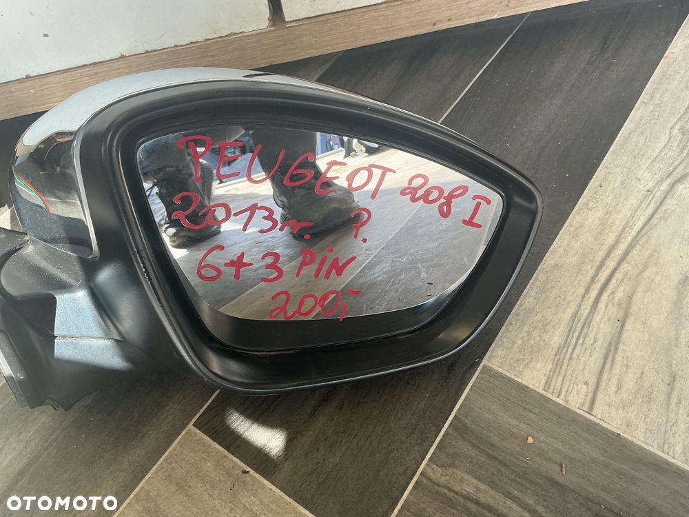 PEUGEOT 208 I 1 LUSTERKO PRAWE PRAWY 9 PIN CHROM CHROMOWANE - 6