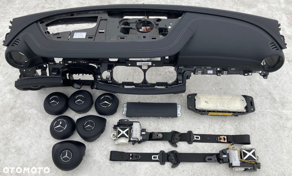 MERCEDES E CLS W213 W238 W257 DESKA KONSOLA KOKPIT PULPIT PÓŁKA PARAPET PODUSZKI POWIETRZNE AIRBAG SRS PASY PAS KURTYNY KURTYNA FOTELA  SKÓRA !!! - 2