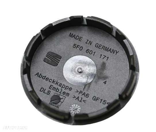 Set 4 Embleme Capace Roti Sigle Jante Seat 56mm, Negru, 5F0601171 - 4