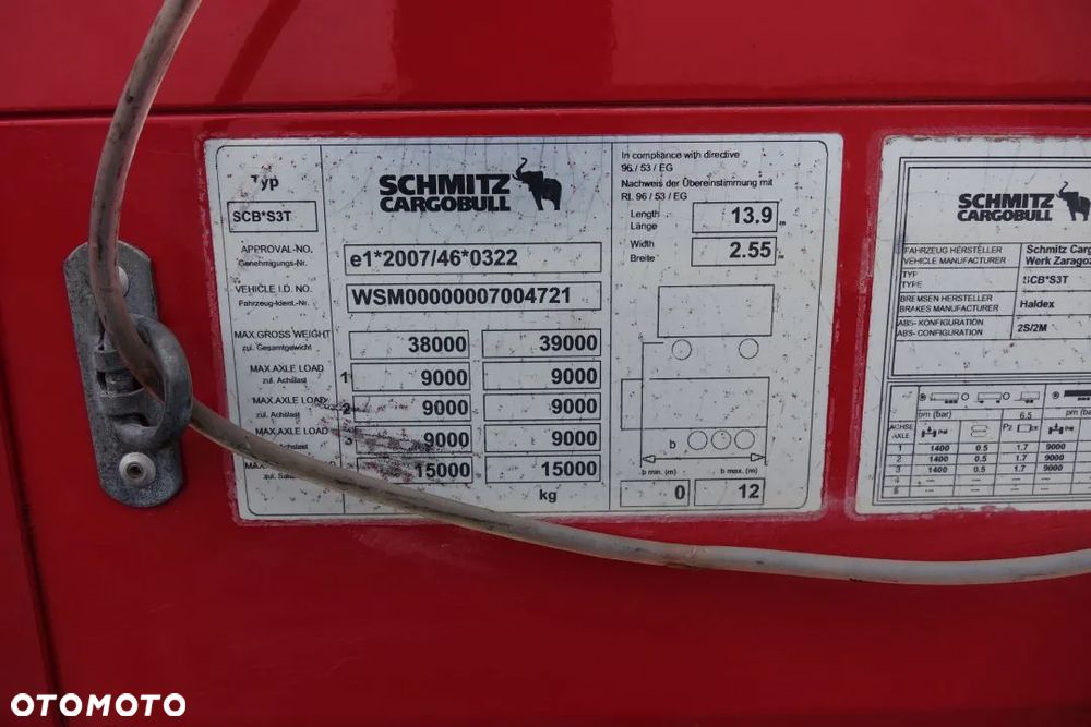 Schmitz Cargobull FIRANKA / STANDARD / OSIE SCHMITZ / NOWE PLANDEKI / OCYNK/ KOSZ NA KOŁO ZAPASOWE - 31