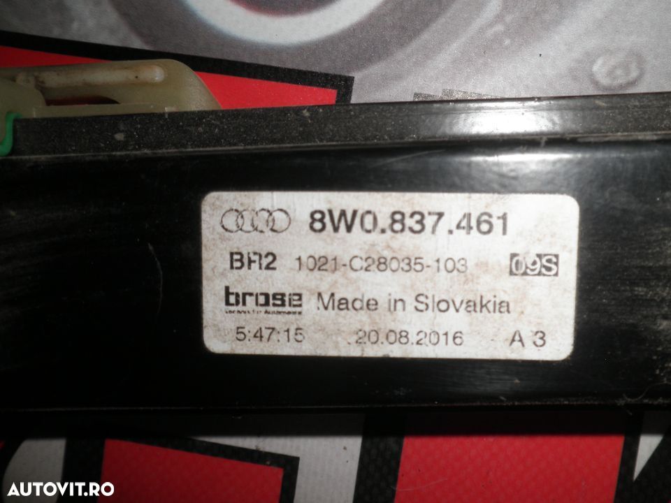 Macara Cu Motoras Stanga Fata Audi A4 B9 8W0837461 8W0959801 - 2