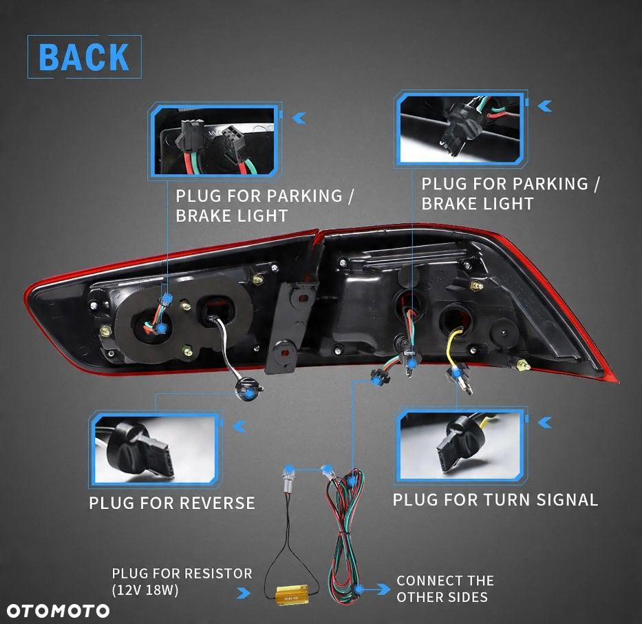 Lampy tyl ne kpl Vland Led Bar Neon Diody Tuning Mitsubishi Lancer VIII 8 - 9