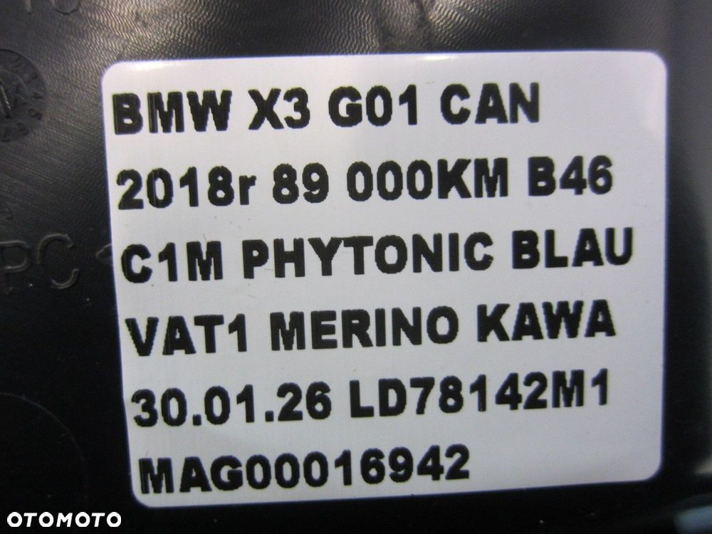 BMW X3 G01 G02 M F97 SCHOWEK PASAŻERA CZARNY 51167941048 7941048 9379252 X - 9