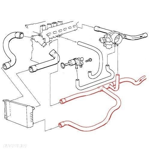 Furtun radiator Bmw Seria 5 E34, 88-1995, diametru 18/23/23/10 mm, cauciuc, RapidAuto 2015PW-2 - 1