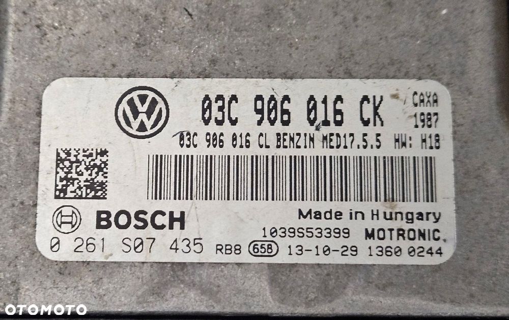 Sterownik komputer silnika ECU Skoda 1.4 TSI octavia Yeti 03C906016CK WRO - 2