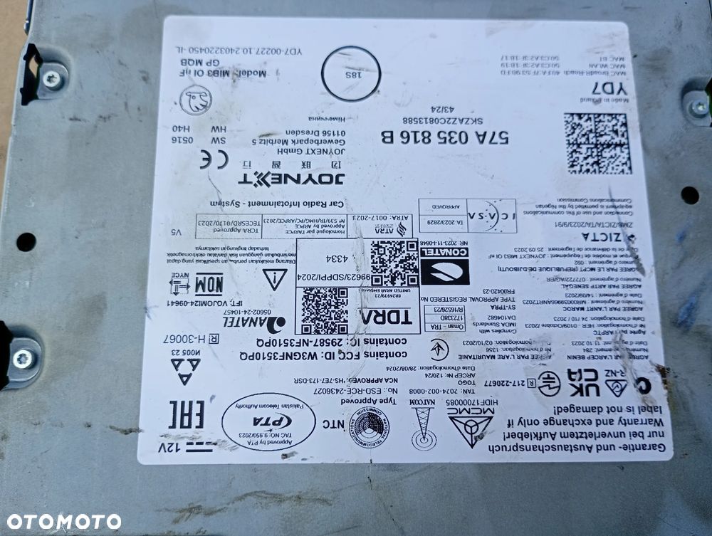 Skoda NAWIGACJA MULTIMEDIA CZYTNIK MIB3 57A035816B - 3