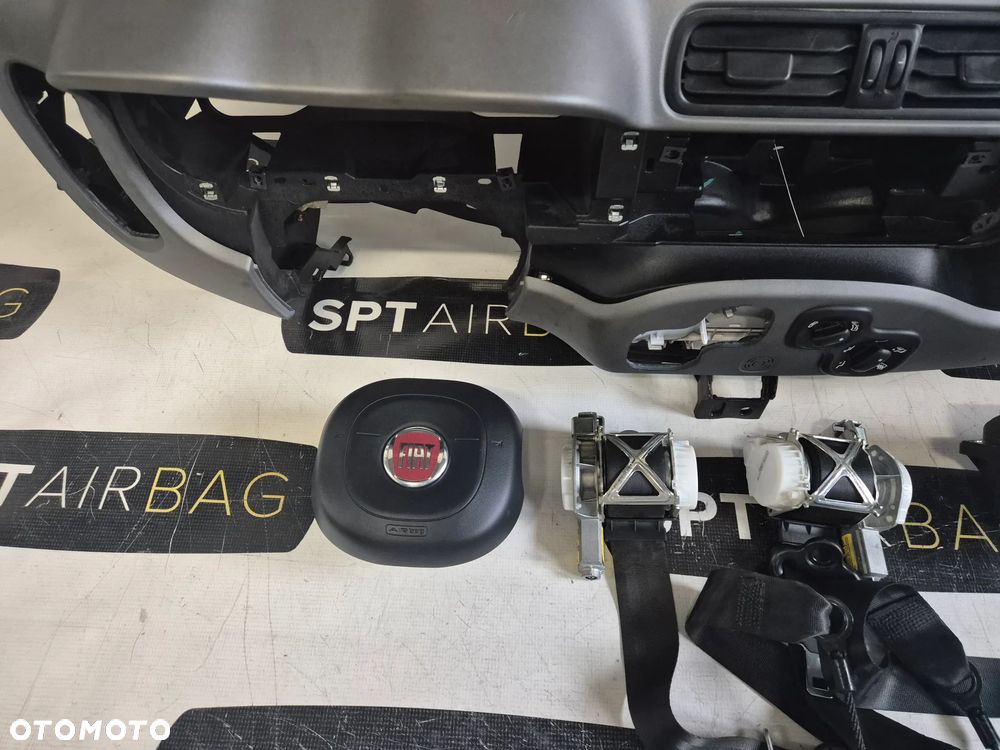 FIAT PANDA DESKA ROZDZIELCZA KONSOLA KOKPIT PULPIT PODUSZKI AIRBAG AIR BAG PASY KIT SET - 5