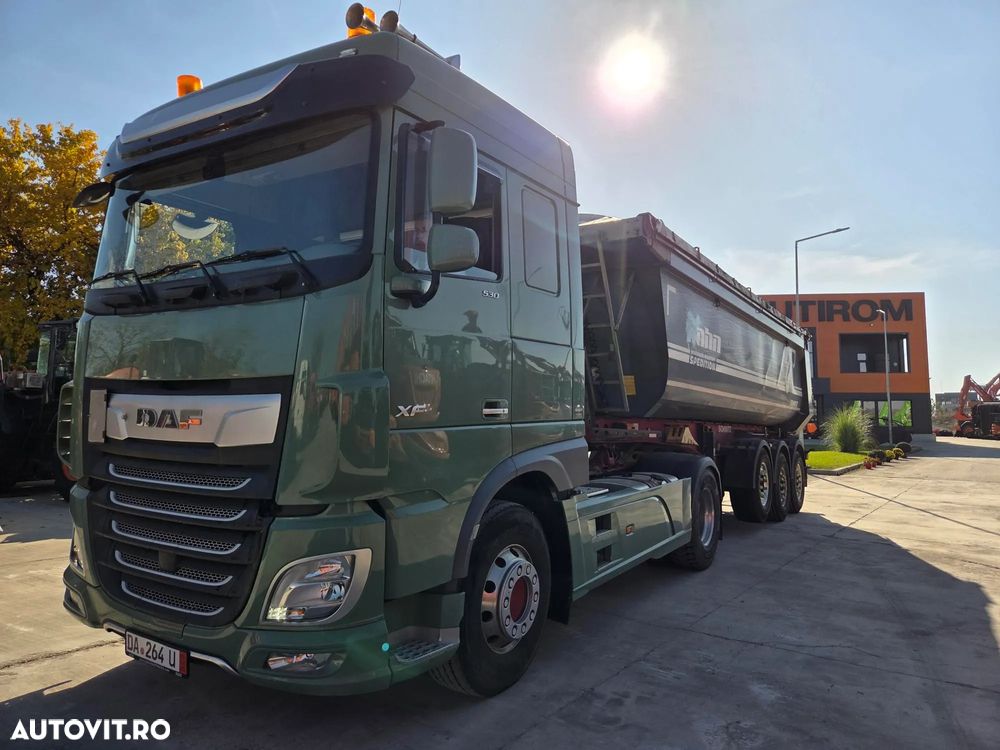 DAF XF530, 2018, 601.155km, KIT BASCULARE, AUTOMATA+INTARDER 6 trepte, FRIGIDER, XENON, Fuste laterale, Jante Aluminiu, Anv 315/80R22,5 80% OK, Goarne, girofaruri, rulat doar in GERMANIA, leasing 3 ani-rata leasing 3400 lei, CIV, PROMOTIE 22900 EUR+tva - 30
