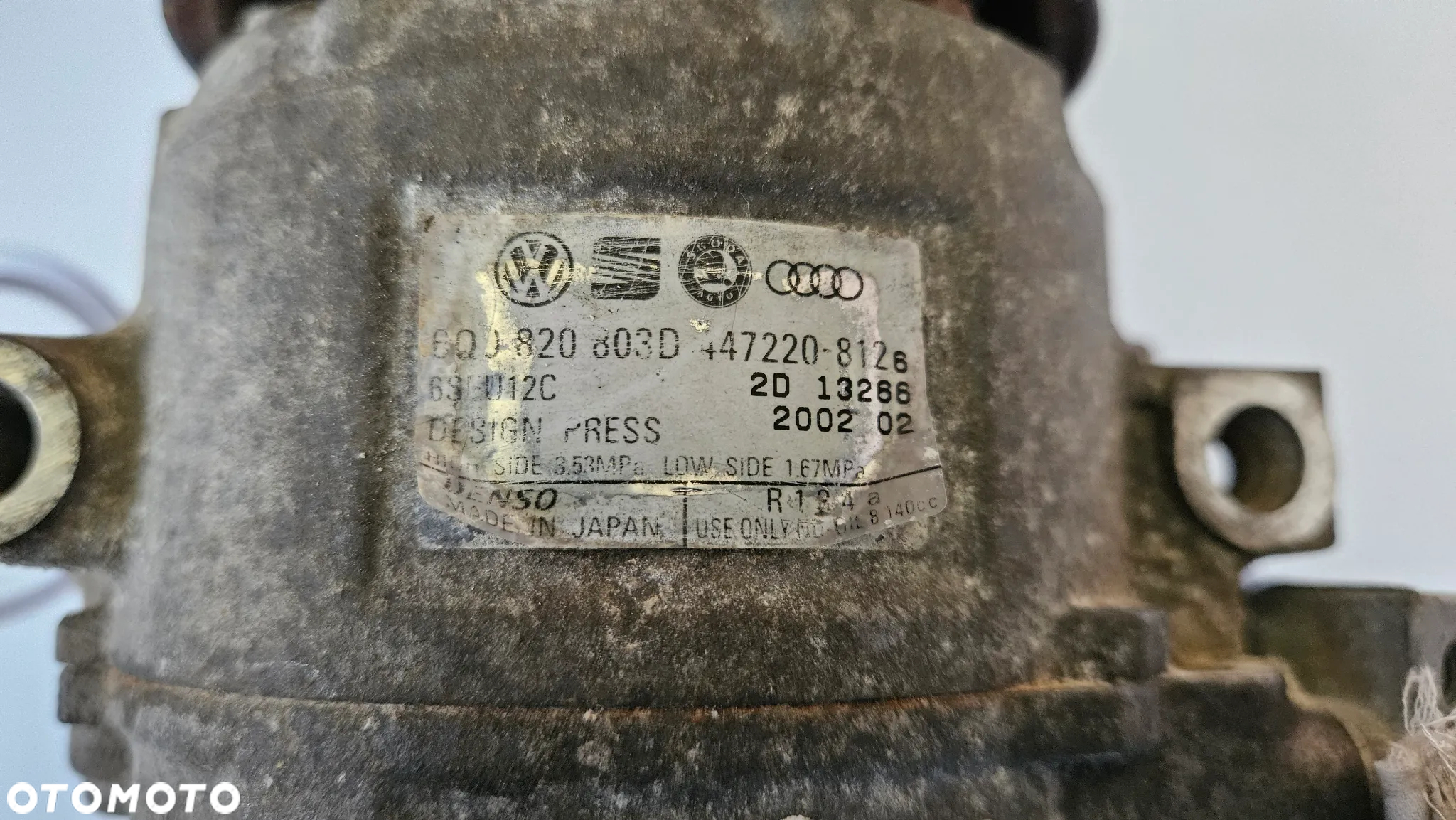 VW Polo 9N Skoda Fabia I Sprężarka klimatyzacji Pompa klimy 6Q0820803D DENSO - 4