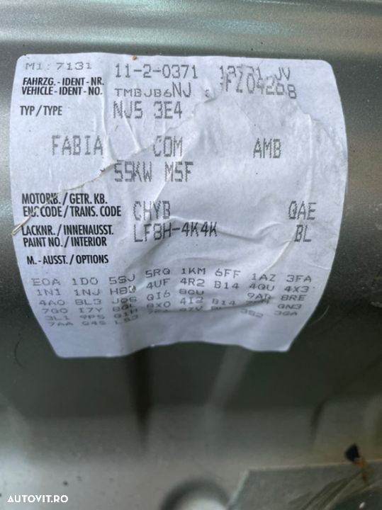 Motor 1.0 benzina tip CHY,CHYB pentru VOLKSWGEN, SKODA ,SEAT an 2015 cu 30.000 km - 2
