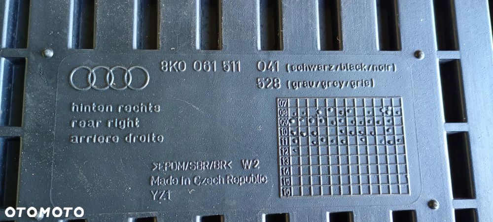 Dywanik wycieraczka gumowa lewy tył tylna lewa Audi A4 B8 - 7