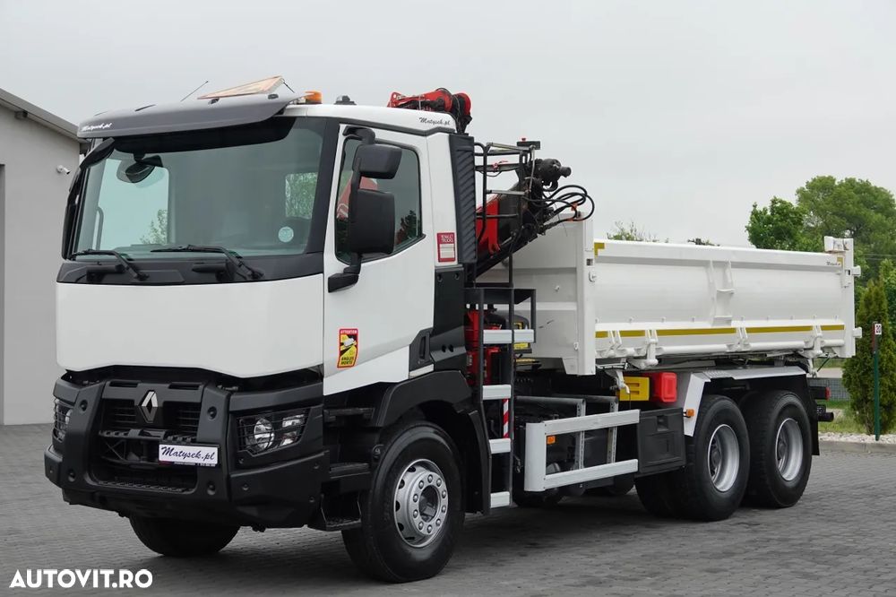 Renault C 380 / 6x4 / TIPPER 3 LATE + HDS FASSI F135 / HYDROBRA / EURO 6 / RADIO CONTROL / ROTATOR / BORDMATIC - 9