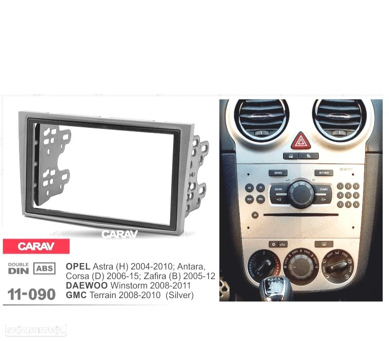 MOLDURA ADAPTADOR CINZA PARA RADIO 2-DIN PARA OPEL ASTRA ANTARA CORSA ZAFIRA - 4