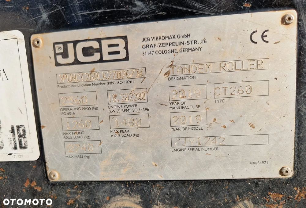 JCB CT260-120 * 2019r. * 120cm szerokości * walec tandemowy drogowy * - 16