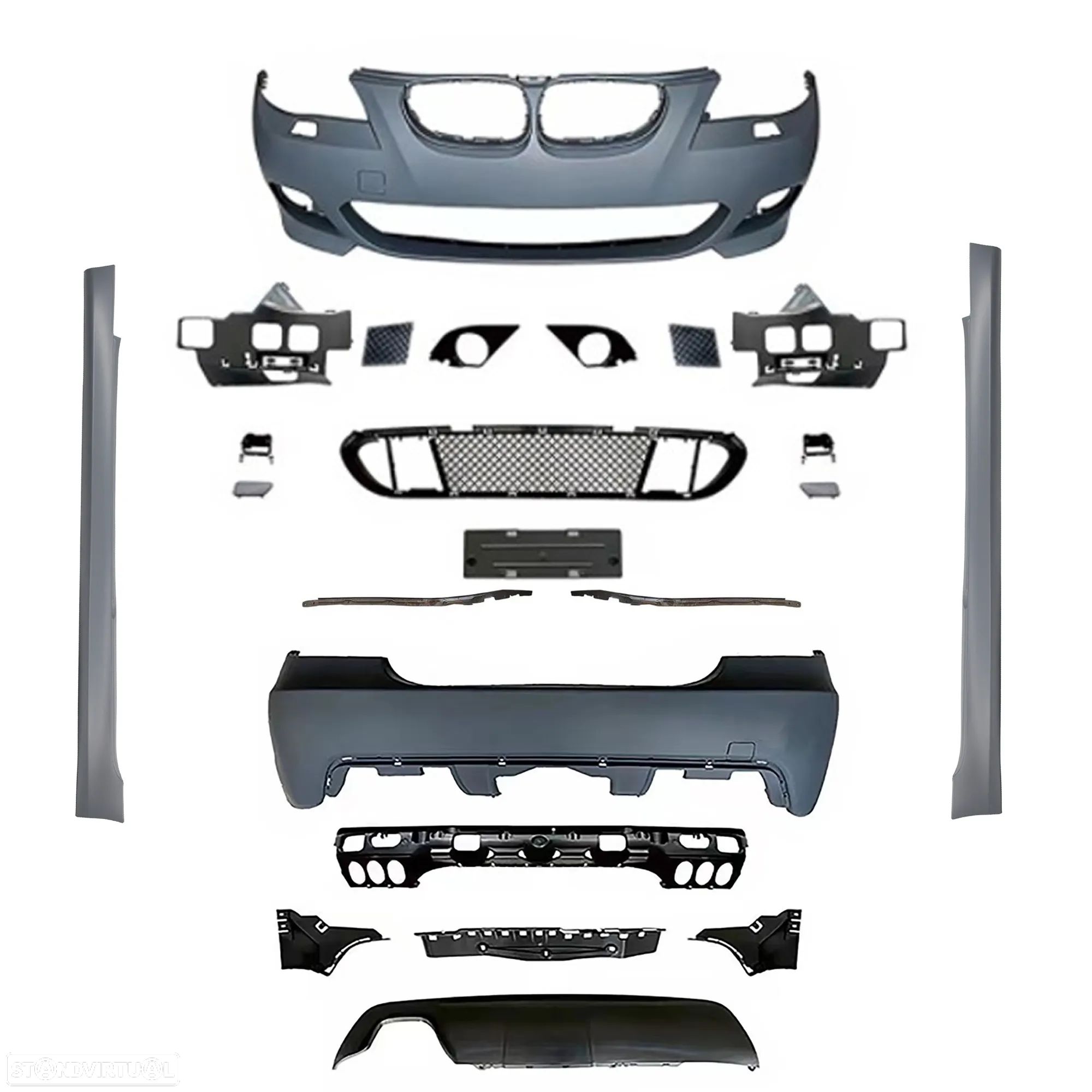 Kit completo BMW série 5 E60 2005-2010 pack M Para-choques Frontal + traseiro + embaladeiras em plástico - 1