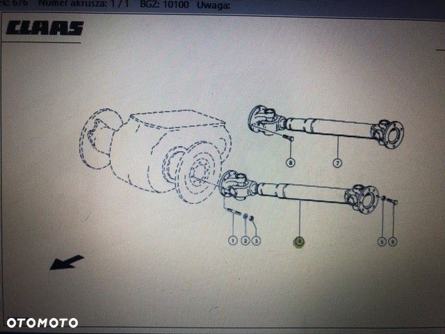 Claas Lexion Terra Track Wał Przegubowy 0007502562 - 3