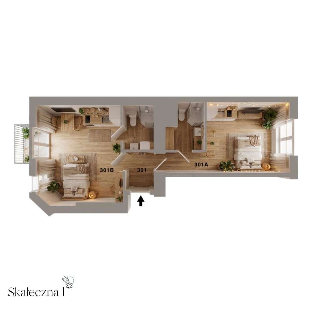 49m², 2 pokoje, Kraków Kazimierz - balkon, winda,