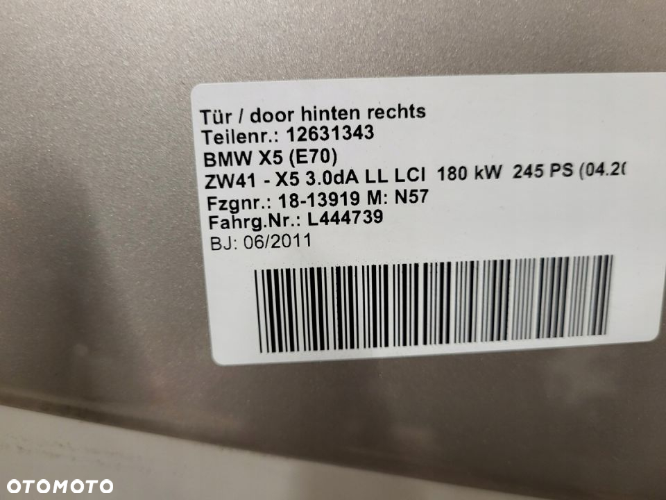 BMW X5 E70 LIFT DRZWI PRAWY TYŁ KOMPLETNE KOL.A92 - 6
