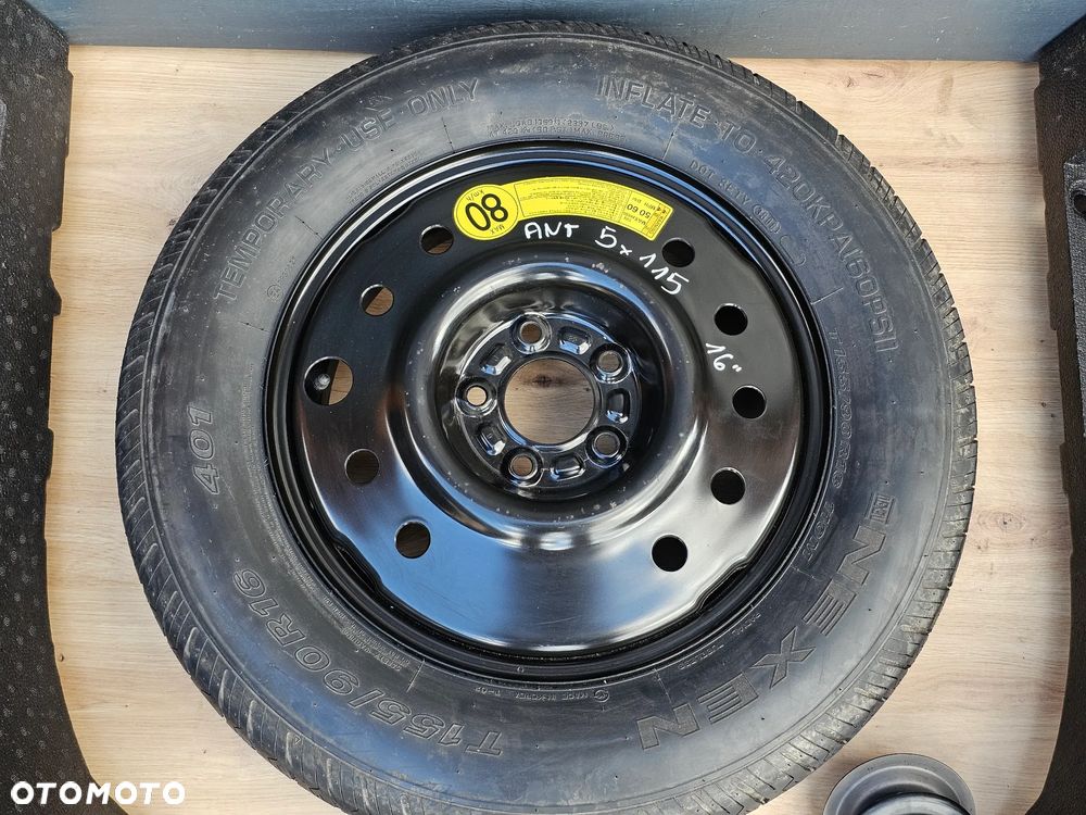 KOŁO DOJAZDOWE R16 ZESTAW KLUCZ HAK STYROPIANY OPEL ANTARA 5X115 155/90/16 - 2