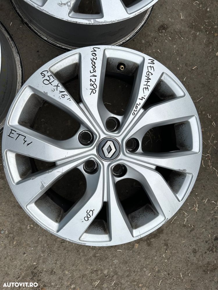 Janta aliaj la bucata RENAULT MEGANE 4 an 2020 pe 16’ ,ET41 cod piesa 403009128R - 3