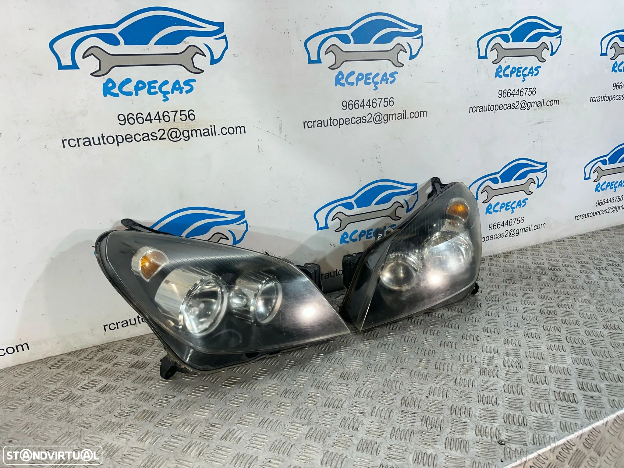 .Conjunto Oticas Farois Frontal Frente Esquerda Direita Halogenio Original GM Opel Astra H 1LG270370-04 1LG270370-03 - 3