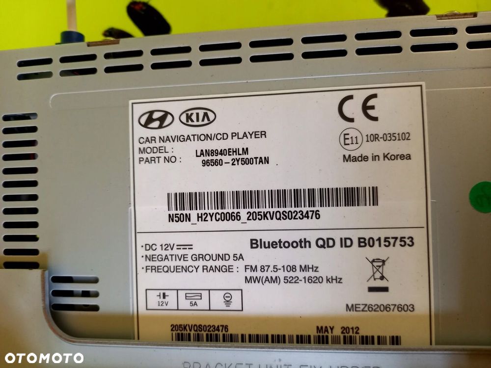 RADIO NAWIGACJA 96560-2Y500 HYUNDAI IX35 11R - 5