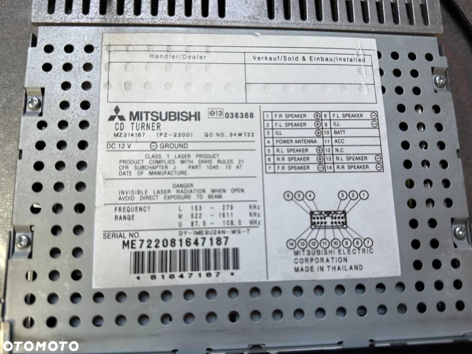 Fabryczne Radio Mitsubishi Colt Z30 VI 04-12 - 6