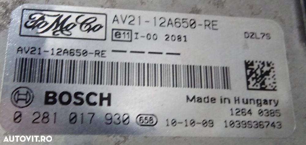 Calculator motor Ford Fiesta 1.6 TDCI AV2Q E5 din 2010 - 2