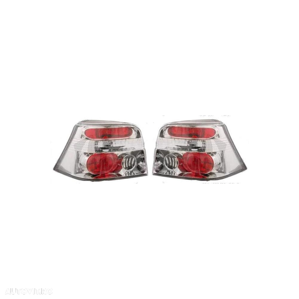Set stopuri tuning, lampa VW Golf 4 Hatchback 08.1997-09.2003 stanga/dreapta, silver/transparent, fara suport becuri
