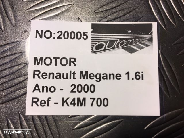 Motor Renault Megane Coupe 1.6i 110Cv de 2000 - Ref: K4M858 - NO20005 - 5