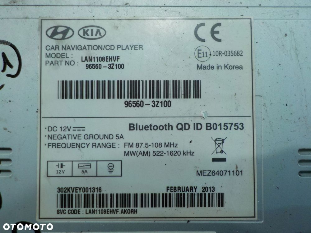 HYUNDAI i40 1.7 CRDI AUT 13r SEDAN 4D radio nawigacja 96560-3Z100 - 4
