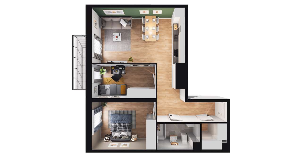 3-pokojowe mieszkanie 60m2 + balkon Bez Prowizji - Pełny obrazek: 2/14
