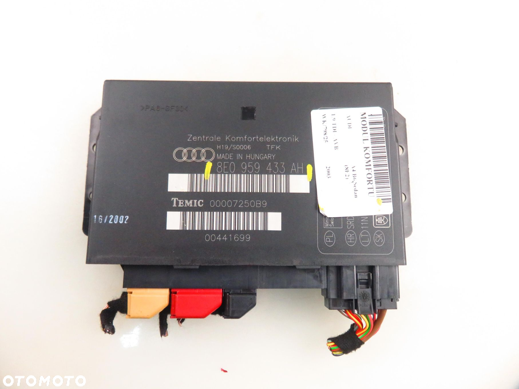 MODUŁ KOMFORTU AUDI A4 B6 Sedan (8E2) 8E0959433AH - 5