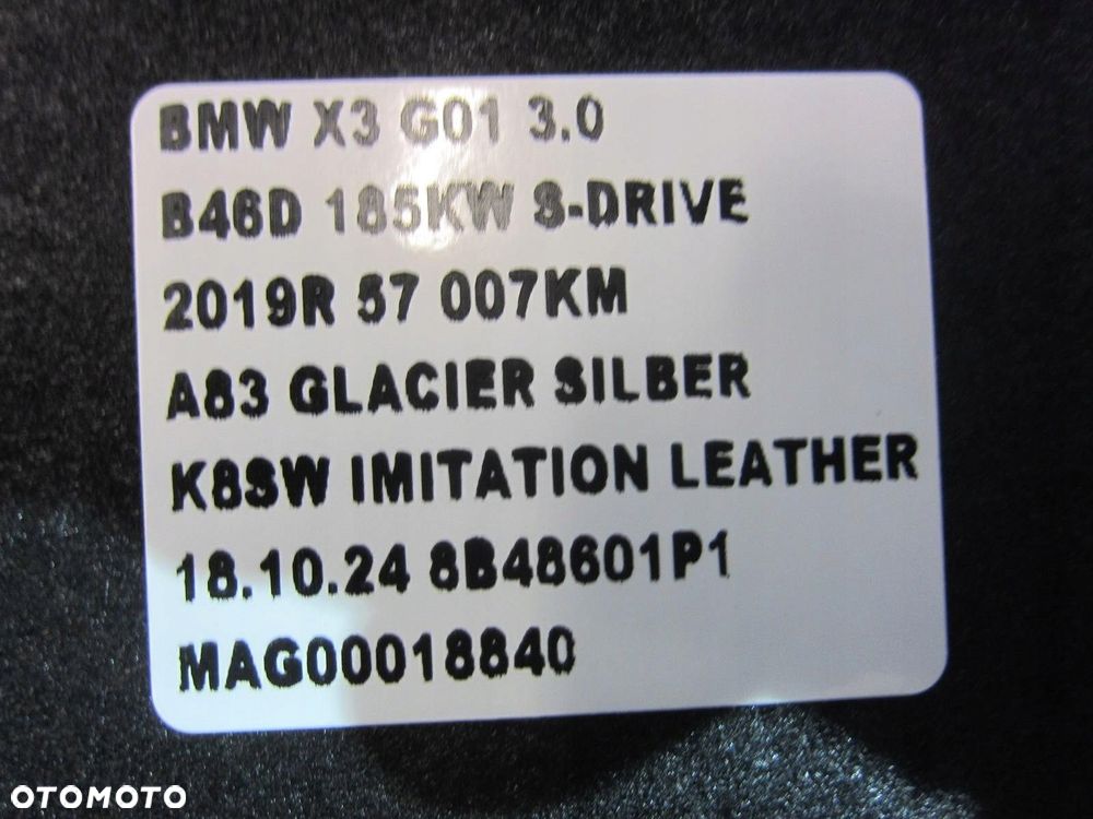 BMW X3 G01 OBUDOWA WNĘKI BAGAŻNIKA PRAWA BOCZEK 7452458 51477452458 - 7