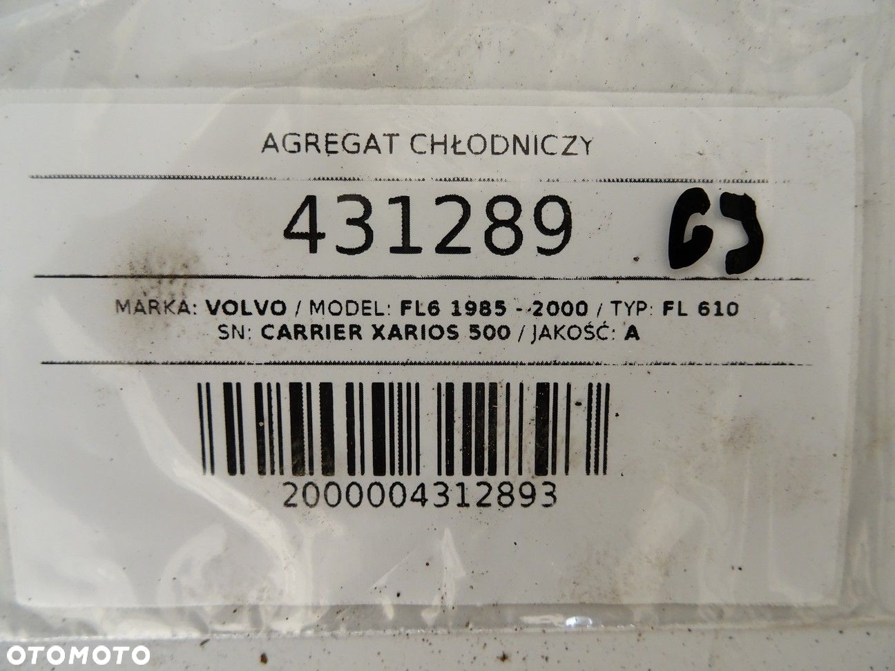 AGREGAT CHŁODNICZY - 3499.00 PLN - VOLVO FL6 1985 - 2000 FL 610 CARRIER XARIOS 500 - 16