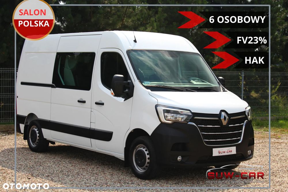 Renault Master L2H2 2.3dCi 135KM/ BRYGADÓWKA/DOKA 6-CIO OSOBOWA/ HAK/ KLIMA/ TEMPOMAT/ SALON POLSKA/ PIERWSZY WŁAŚCICIEL/ FV 23%/ BARDZO ZADBANY !!! - 1