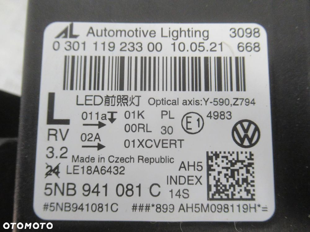 LAMPA PRZEDNIA PRZÓD LEWA VW TIGUAN II 2 LIFT IQ.LIGHT FULL LED 5NB941081C 2020- - 16