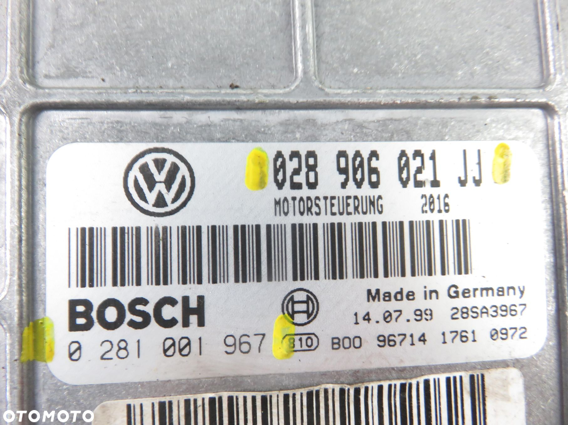 STEROWNIK SEAT ALHAMBRA I 1.9 TDI 028906021JJ 0281001967 - 7