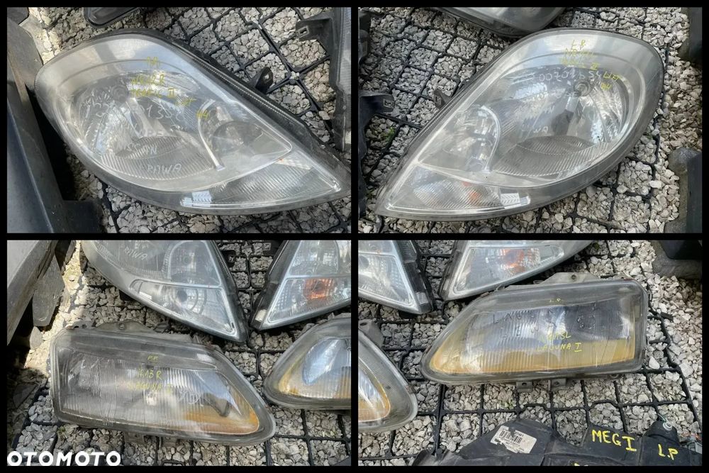 REFLEKTORY LEWE PRAWE RENAULT / HALOGENY, MIGACZE, W ZDERZAK ID: 6136804545 - 9