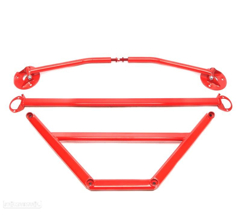 KIT BARRAS ANTI-APROXIMAÇÃO AJUSTÁVEIS BMW E30 82-94 VERMELHO - 1