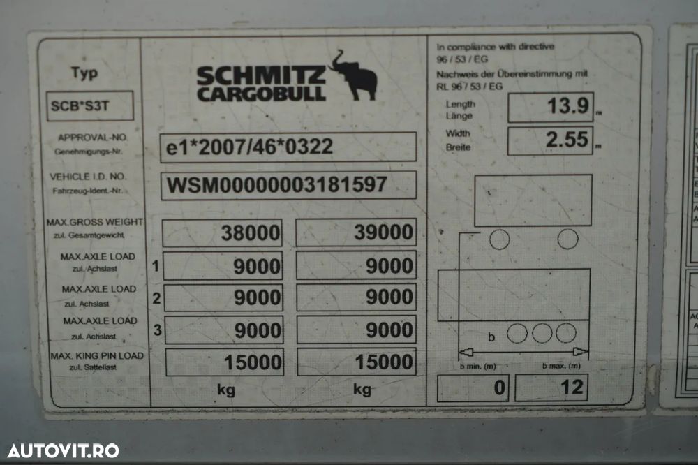 Schmitz Cargobull CORTINĂ / STANDARD - 30