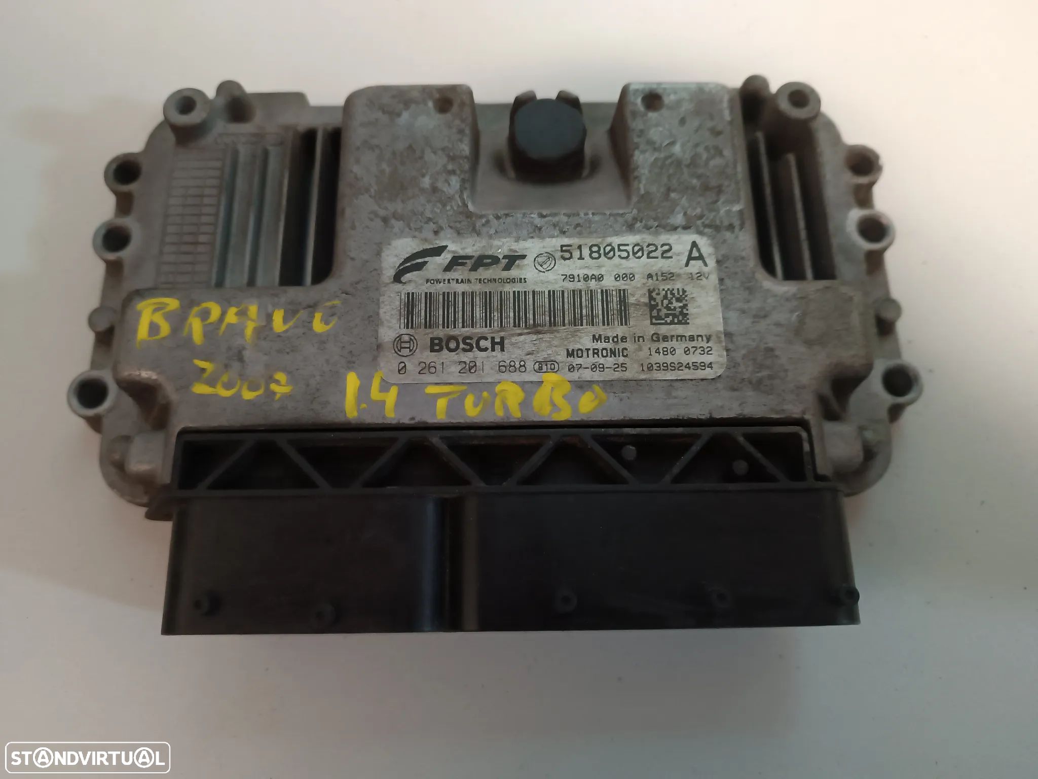 CENTRALINA DO MOTOR FIAT BRAVO II1.4 16V TURBO 51805022 0261201688 - 1