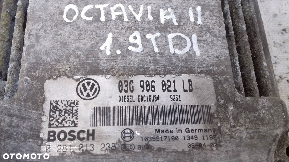 komputer 03g906021lb zestaw immo skoda octavia ii 1.9 tdi 04- - 2