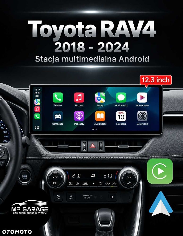 Radio Nawigacja Toyota RAV4 2018_2024 Android CarPlay AndroidAuto 12.3" 4G Montaż Gw.PL