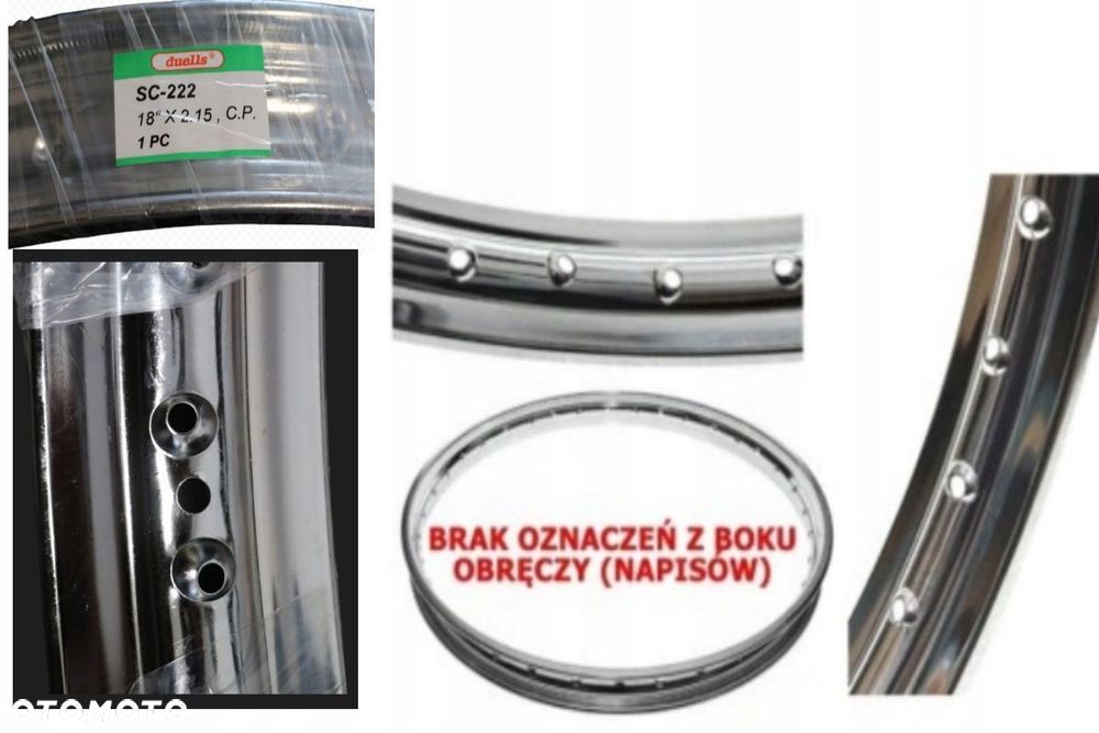obręcz felga koło 18 x 2,15 jawa 350 ts cz 472 awo mz etz 18 x 2,15 duells - 1